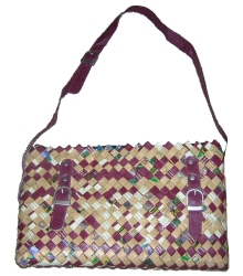closeup of brown wrapper purse