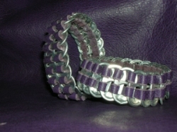 pull tab leather bracelet in plum purple
