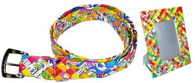 We have recycled belts, picture frames, ornaments and much more