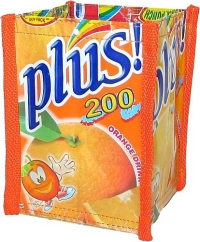 Recycled juice pouch pencil holder