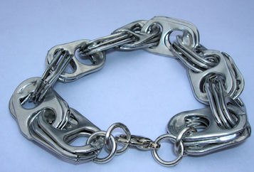Recycled pull tab bracelets